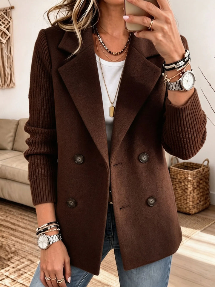 Carla | Elegant Knit-Sleeve Blazer