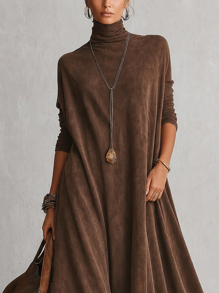 Brooke™ Faux Suede Lace-Trim Maxi Dress