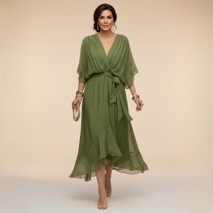 Sarah | V-Neck Chiffon Dress