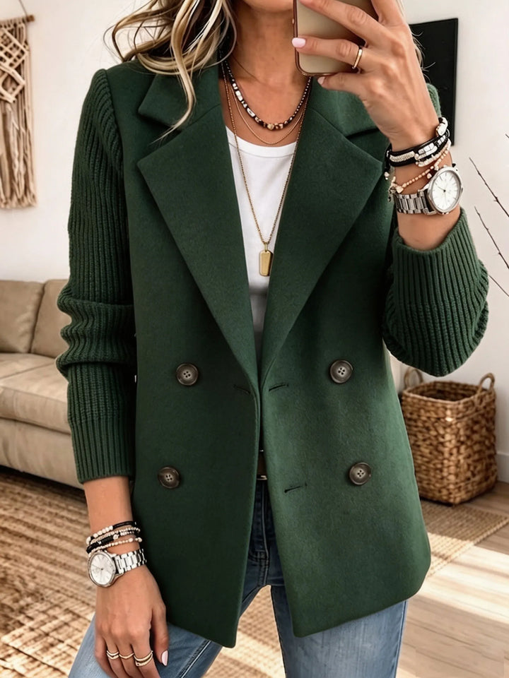 Carla | Elegant Knit-Sleeve Blazer