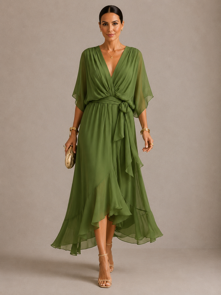 Sarah | V-Neck Chiffon Dress