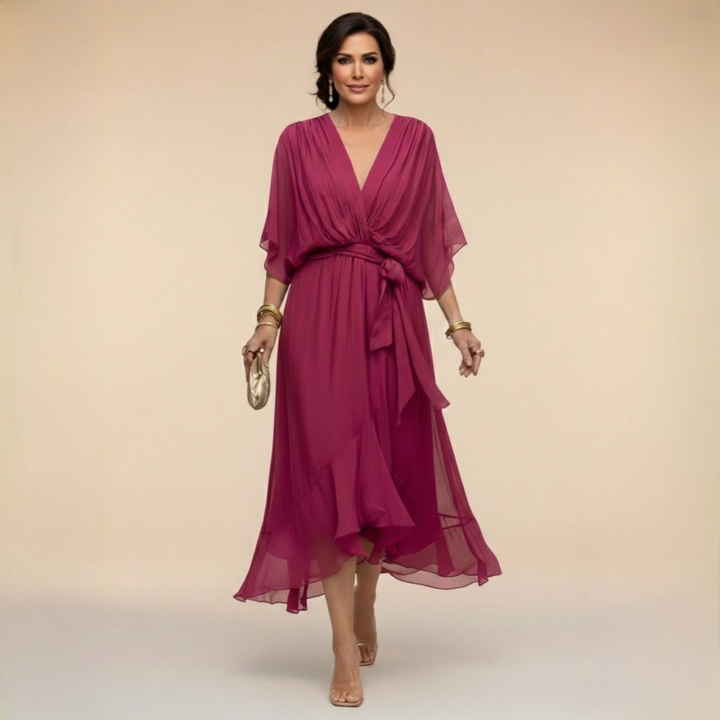 Sarah | V-Neck Chiffon Dress