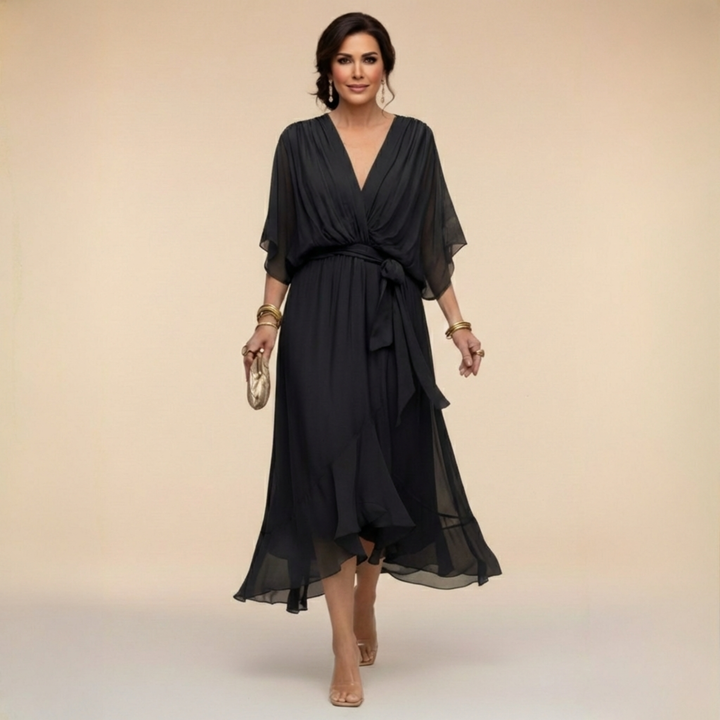 Sarah | V-Neck Chiffon Dress