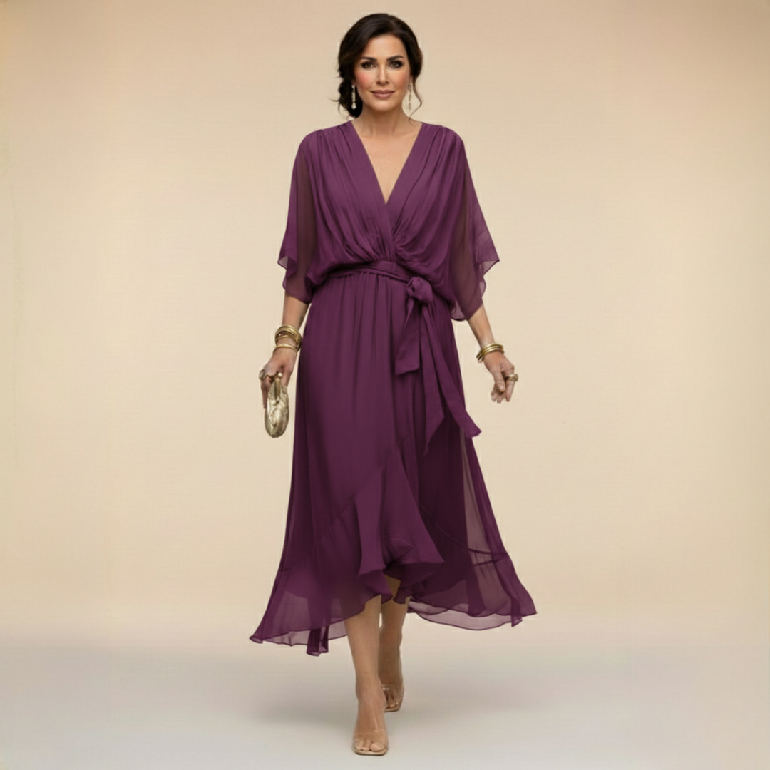 Sarah | V-Neck Chiffon Dress