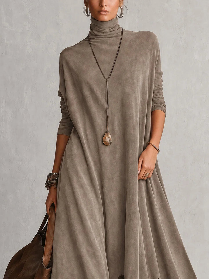 Brooke™ Faux Suede Lace-Trim Maxi Dress