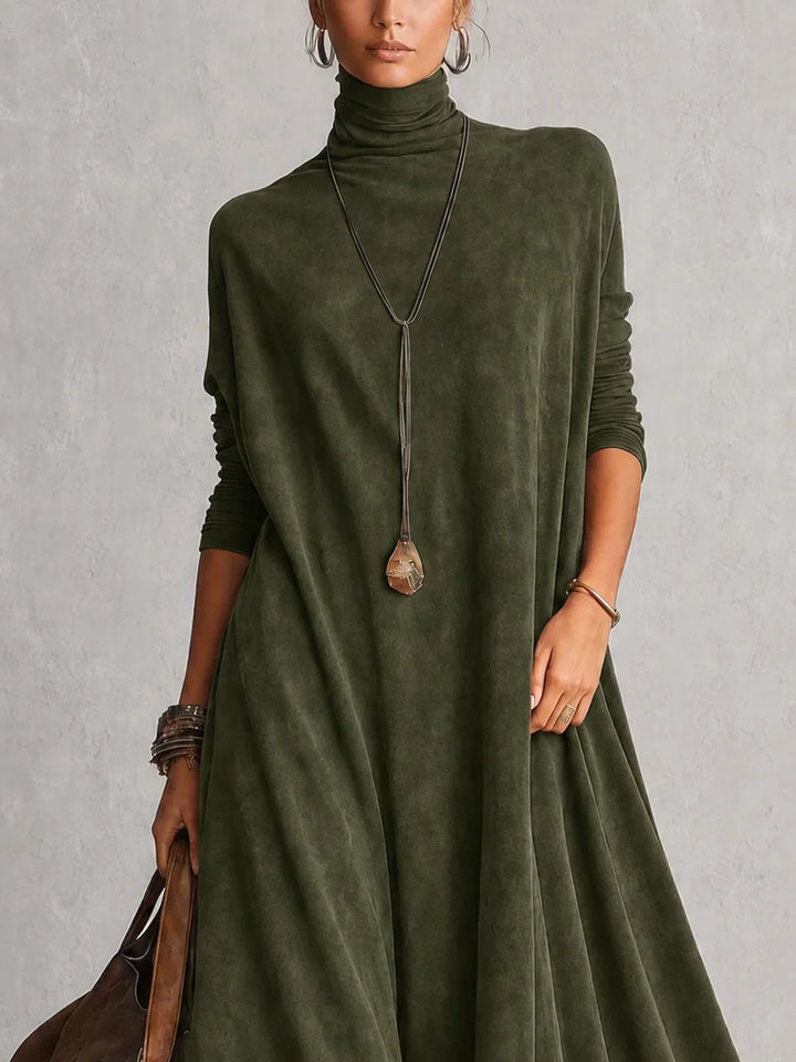 Brooke™ Faux Suede Lace-Trim Maxi Dress