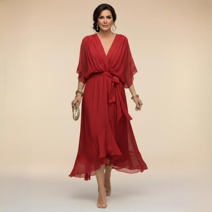 Sarah | V-Neck Chiffon Dress