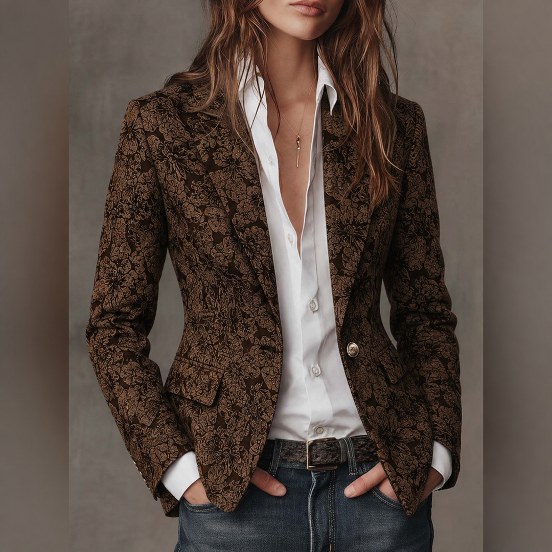 Loretta | Blazer Jacquard in Cashmere Aderente