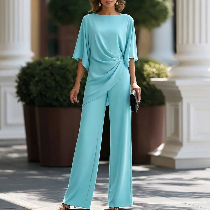 Gabriela | Draped Blouse & Wide-Leg Trousers Set