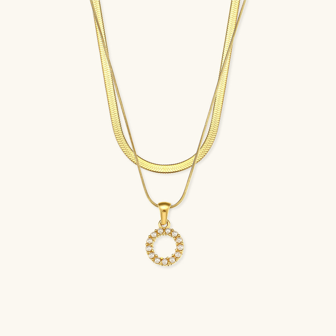 Fiona Layered Gold Initial Letter Necklace