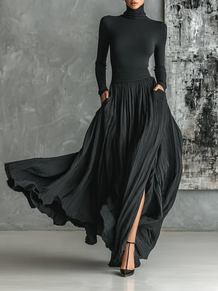 Luna – Royal Black Dress