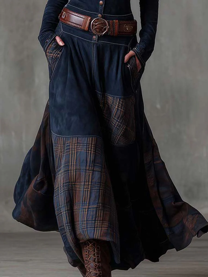 Livia – Belted Suede Maxi Dress