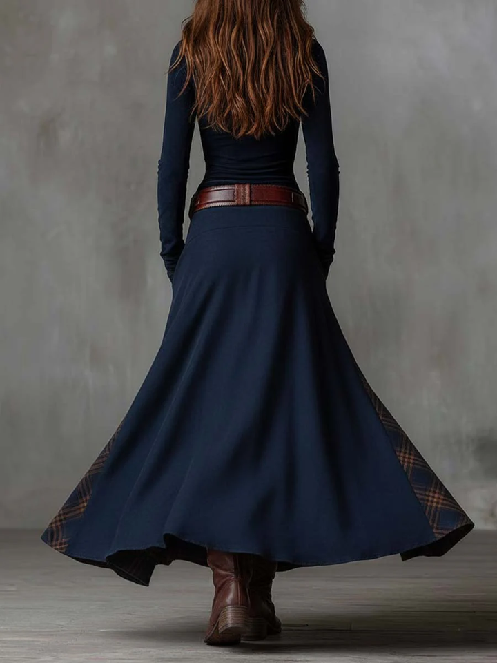 Livia – Belted Suede Maxi Dress